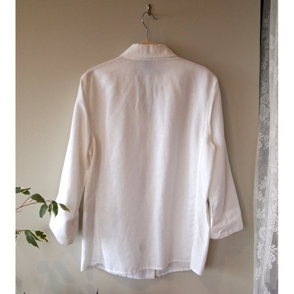 Classic White Linen/Cotton Shirt - Picture 3 of 7